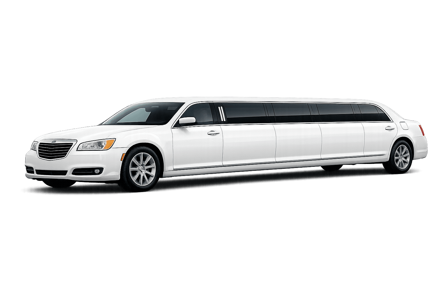 White stretch limousine